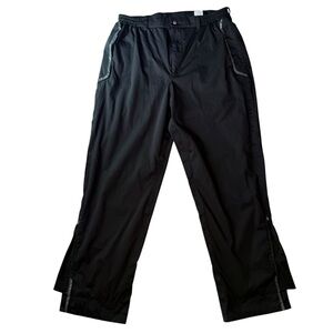 Men's Black Athletic Golf Rain Pants with Reflective Trim